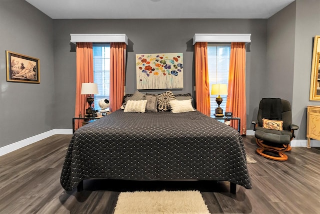 bedroom with wood-type flooring