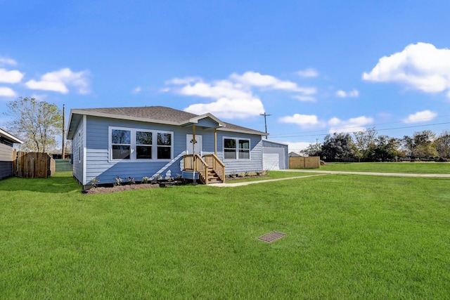 view of front of house with a front lawn