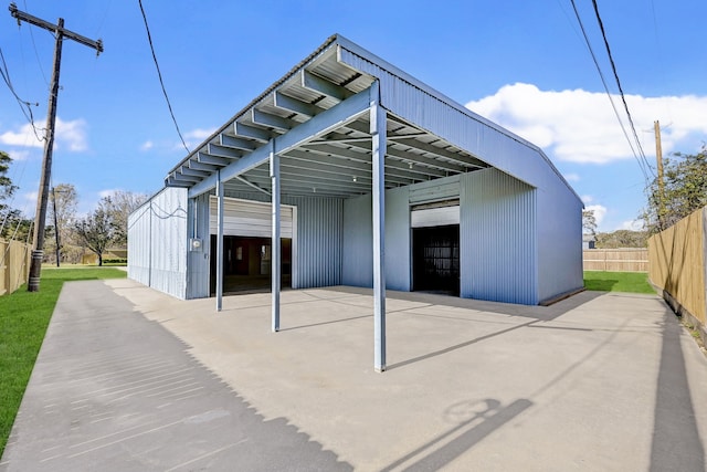 exterior space featuring a carport