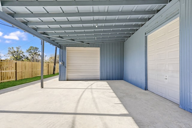 garage with a carport