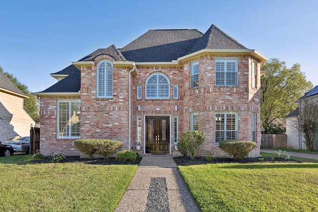 view of front of home with a front yard