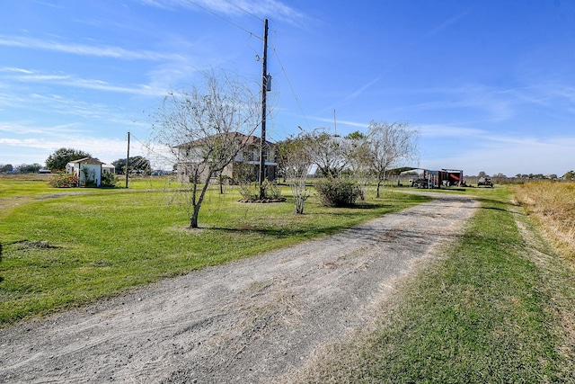 view of road featuring a rural view