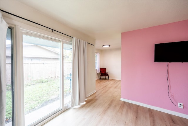 interior space with light hardwood / wood-style flooring