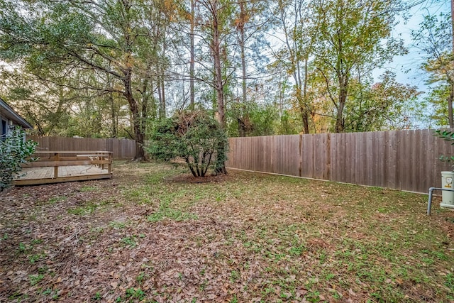 view of yard featuring a deck