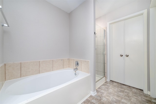 bathroom with plus walk in shower