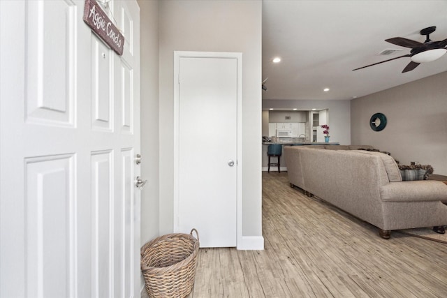 interior space featuring light wood-type flooring