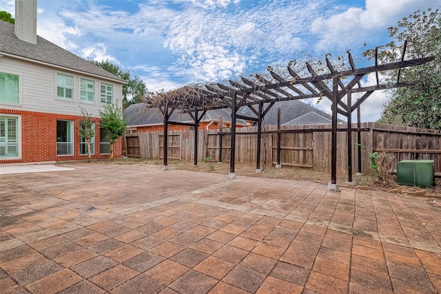 view of patio / terrace featuring a pergola