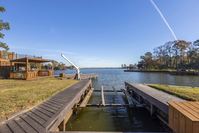 3315 Vineyard Ln, Montgomery, TX 77356 - dock area with a yard and a water view