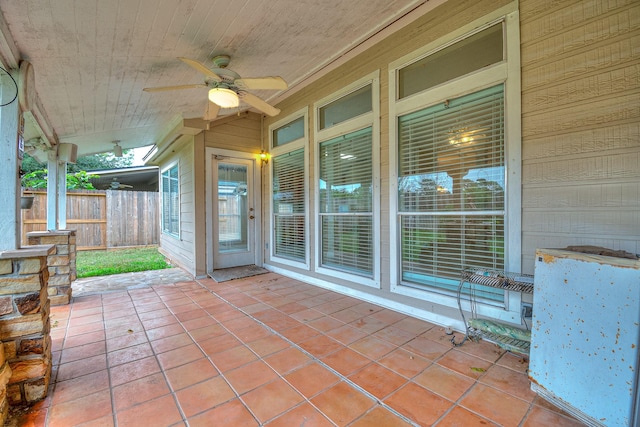 view of patio / terrace featuring ceiling fan