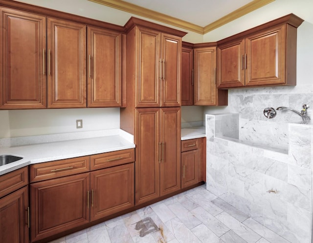 kitchen featuring ornamental molding