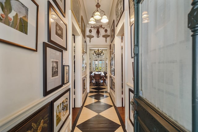 1107 Church St, Galveston, TX 77550 - hallway with a chandelier