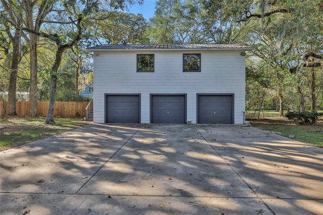 view of garage