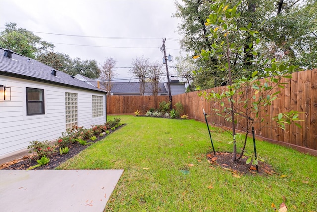 view of yard with a patio area