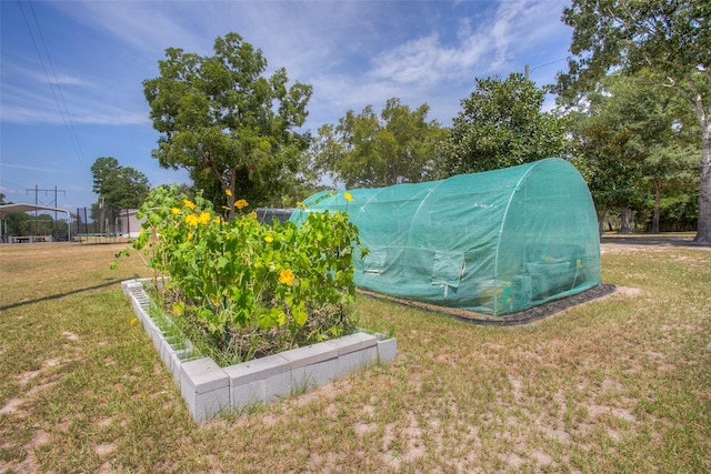 view of yard with an outdoor structure