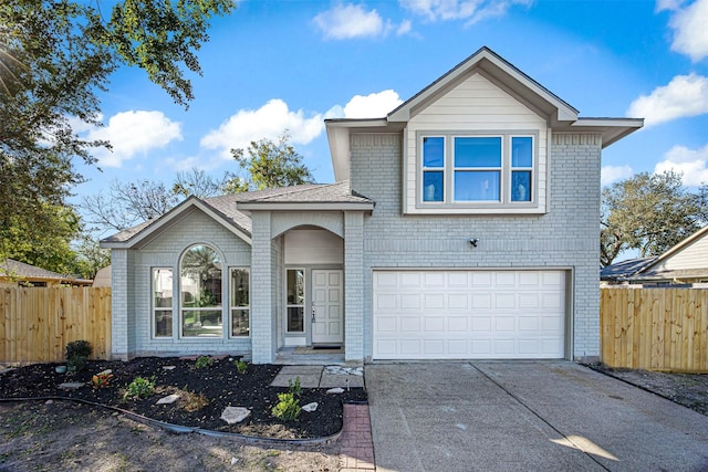 front facade featuring a garage