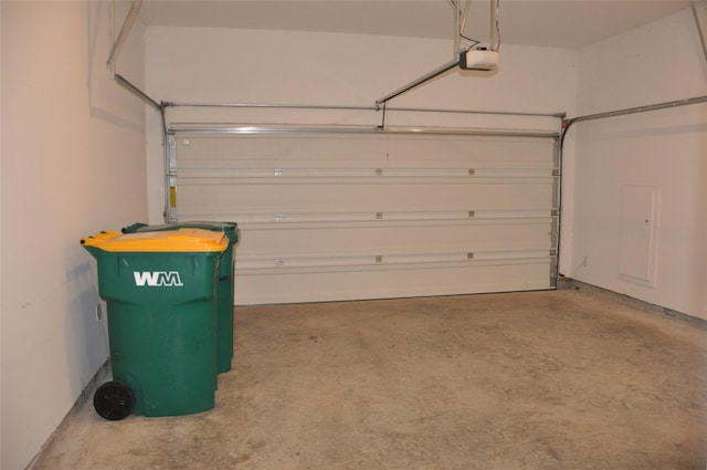 garage featuring a garage door opener