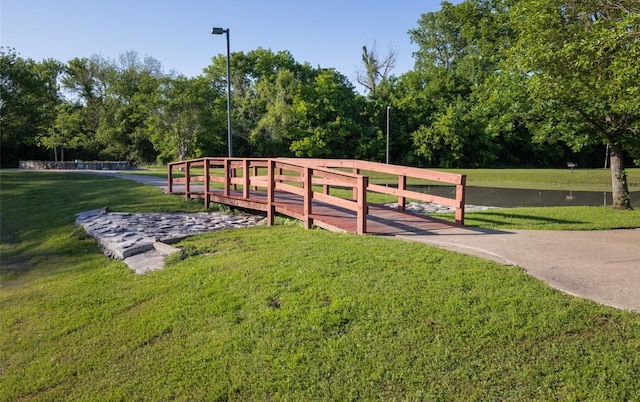 view of community featuring a yard