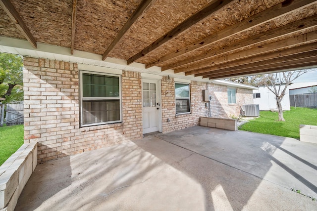 view of patio featuring central AC