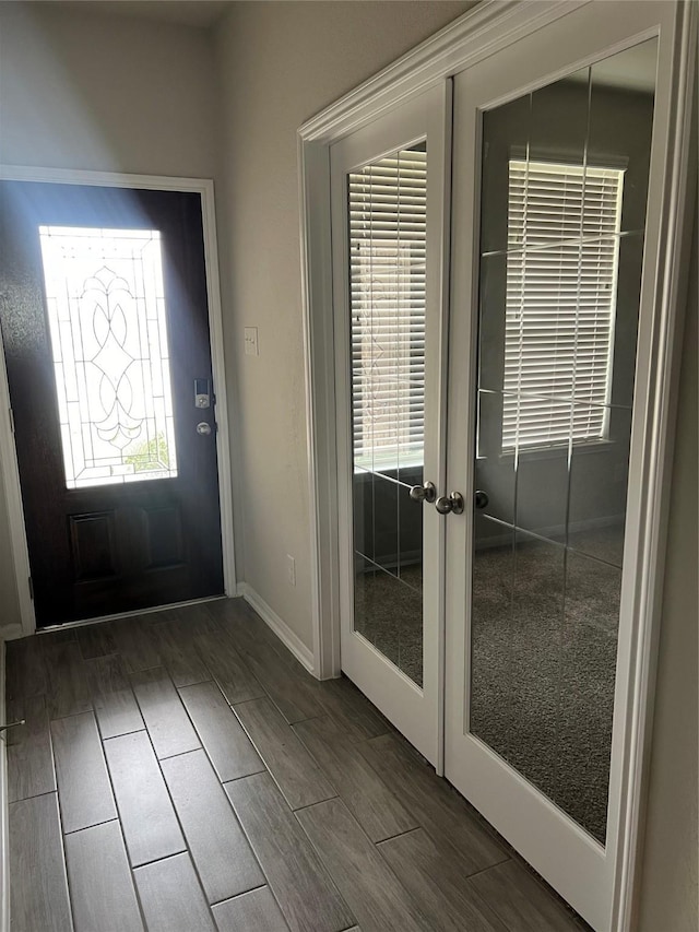 foyer entrance with french doors