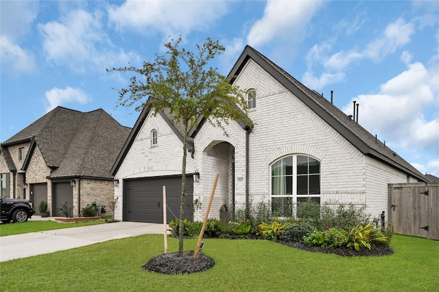 view of front of home featuring a front lawn