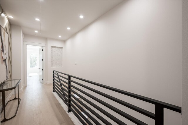 corridor featuring light wood-type flooring