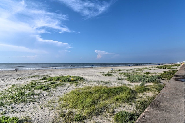 property view of water featuring a view of the beach