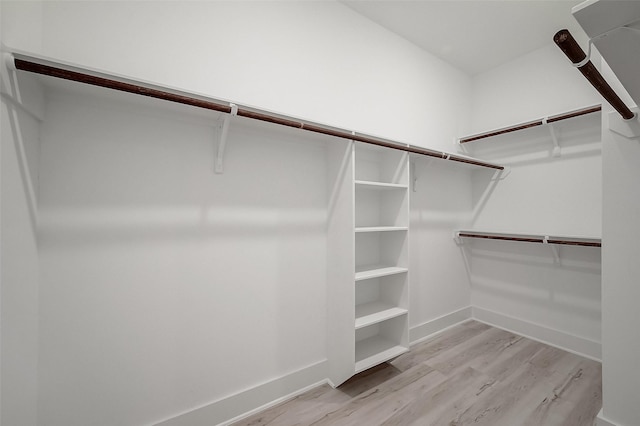 spacious closet with light wood-type flooring