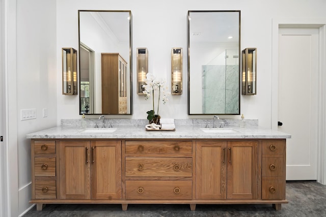 7010 Bowie Ct, Montgomery, TX 77316 - full bathroom featuring double vanity and a shower