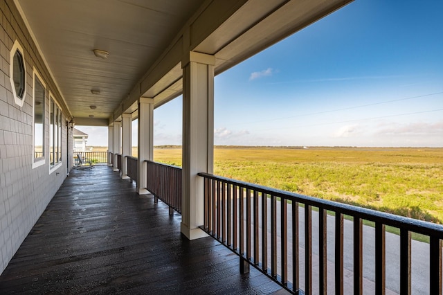 1245 Lagoon Dr, Crystal Beach, TX 77650 - wooden terrace with a rural view
