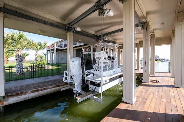1245 Lagoon Dr, Crystal Beach, TX 77650 - view of dock featuring a water view