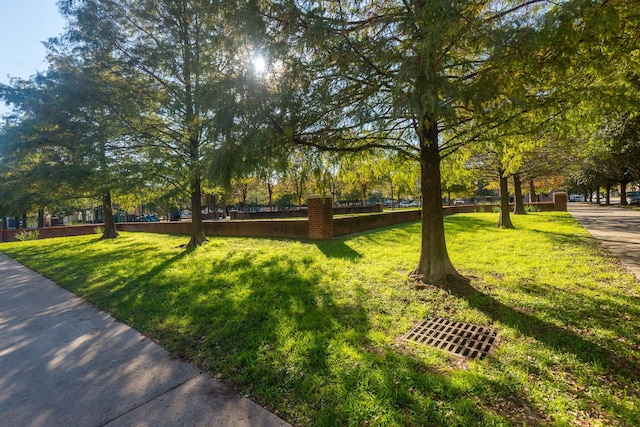 view of community featuring a lawn