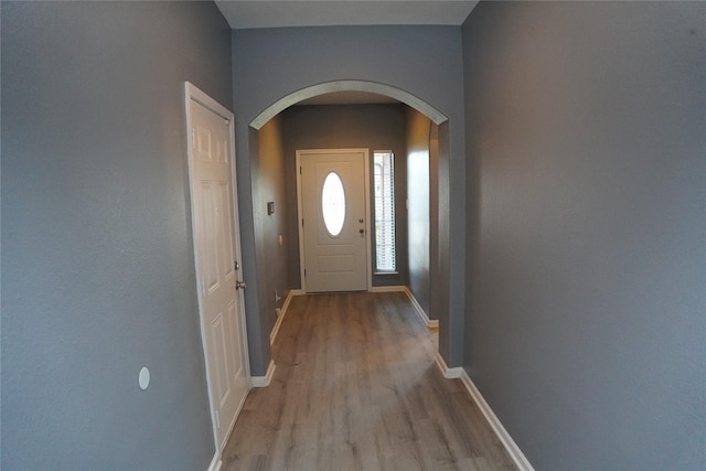 entryway featuring light wood-type flooring