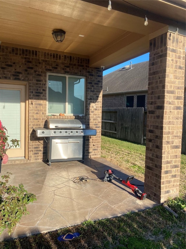 view of patio featuring area for grilling