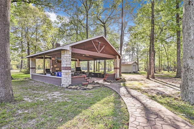 view of yard featuring a gazebo