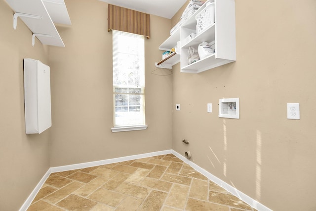 laundry room with hookup for an electric dryer, hookup for a gas dryer, and hookup for a washing machine