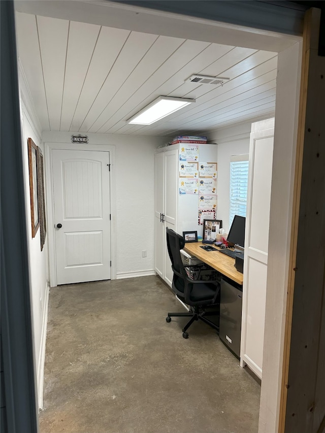 office featuring concrete flooring