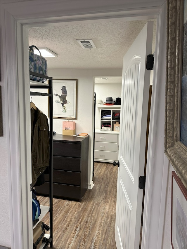 spacious closet with hardwood / wood-style flooring