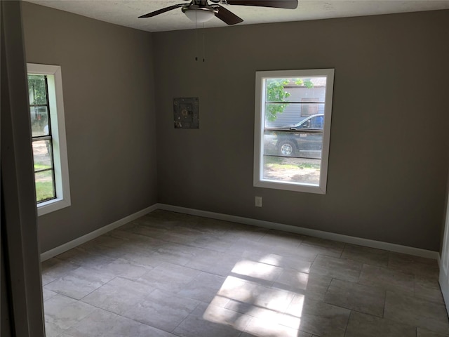 empty room with ceiling fan