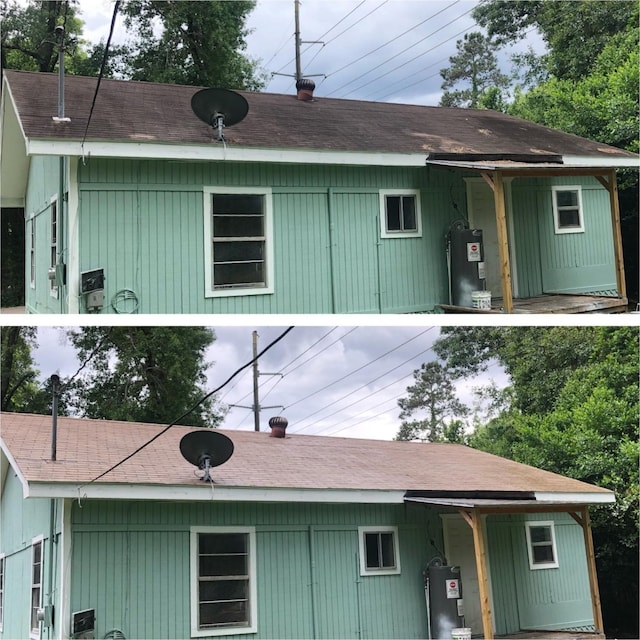 back of house featuring water heater