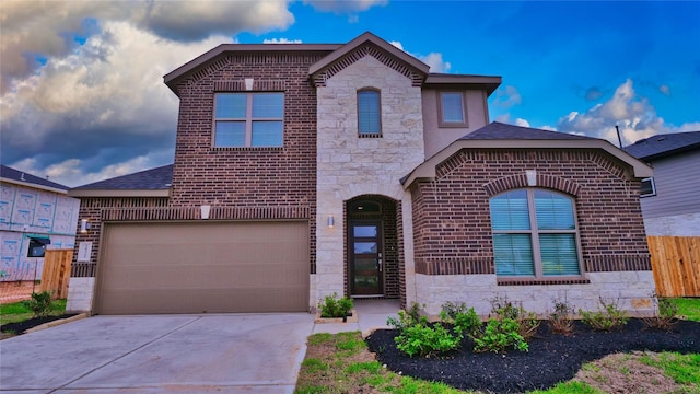 view of front of house with a garage