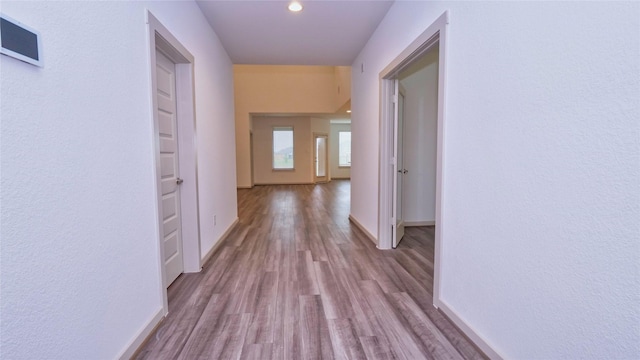 hall featuring light hardwood / wood-style flooring