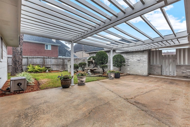 view of patio / terrace featuring a pergola