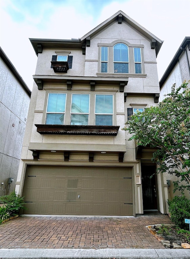 view of front of house with a garage