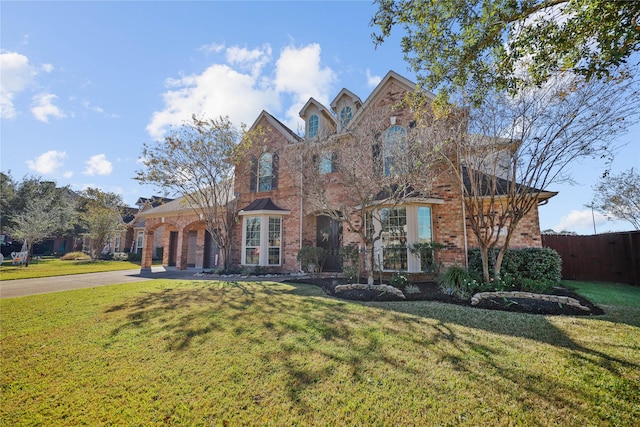 view of front of home with a front yard