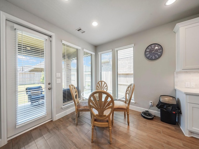 dining room featuring light wood-type flooring