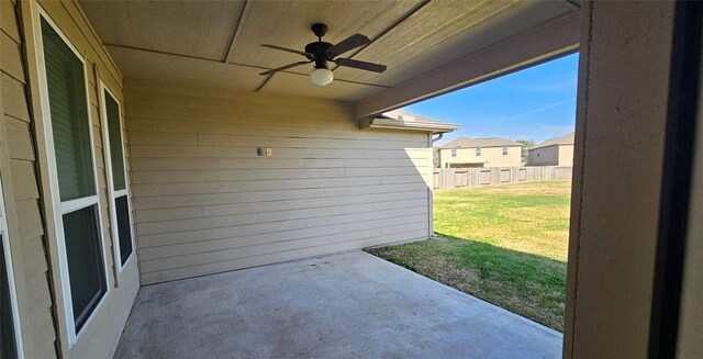 view of patio with ceiling fan