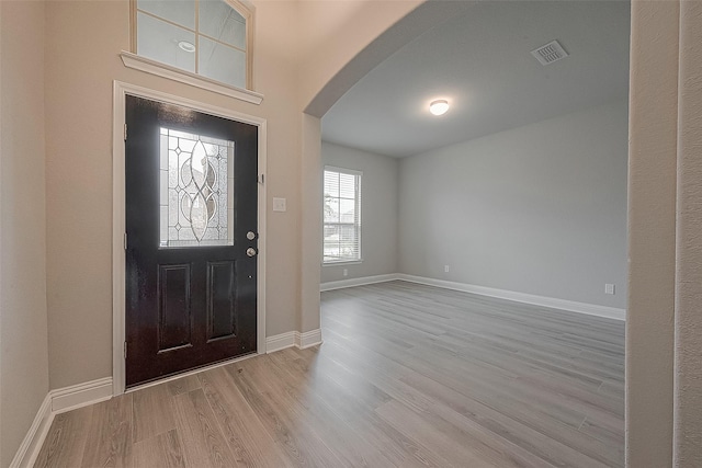 entrance foyer featuring light hardwood / wood-style flooring