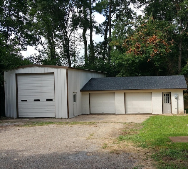 view of garage