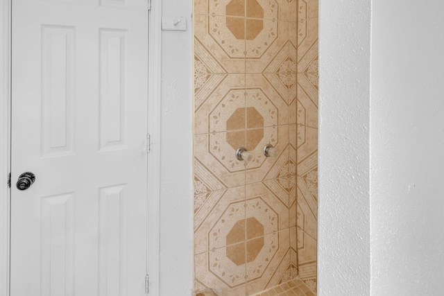 room details with a tile shower