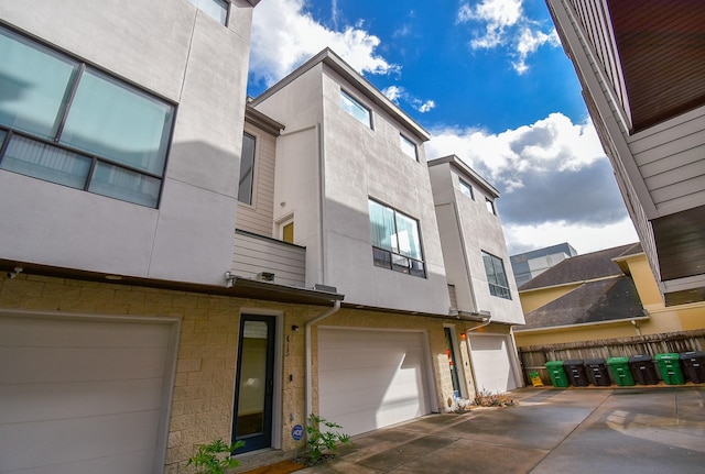 view of property featuring a garage